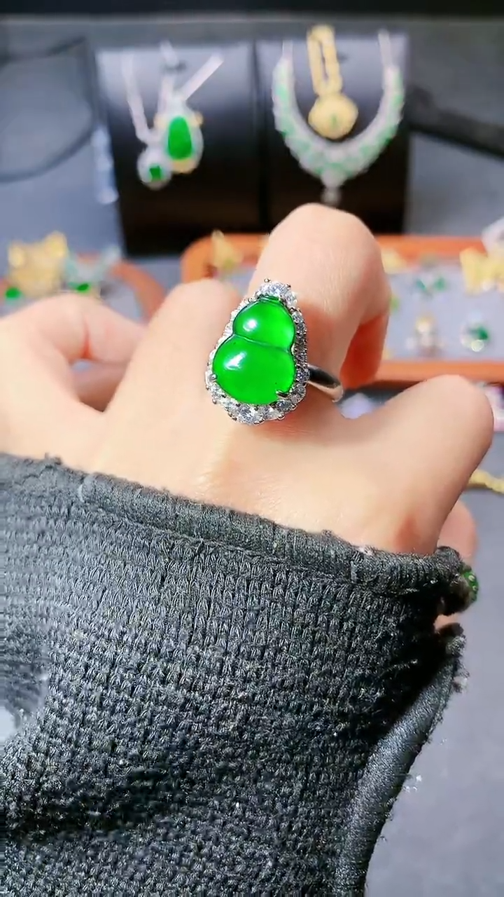 【闪购商品】翡翠戒指银S925镶嵌戒指