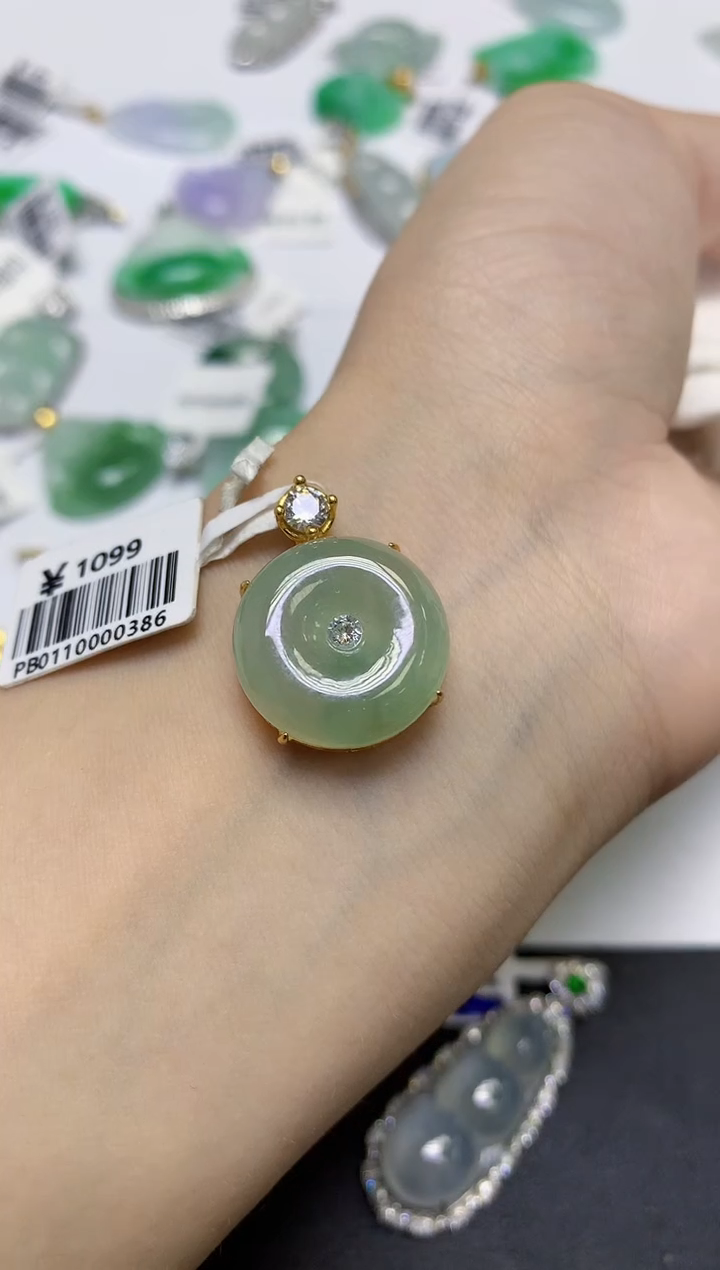 颈饰未镶嵌翡翠天然缅甸翡翠A货百元以上9元证书费自理