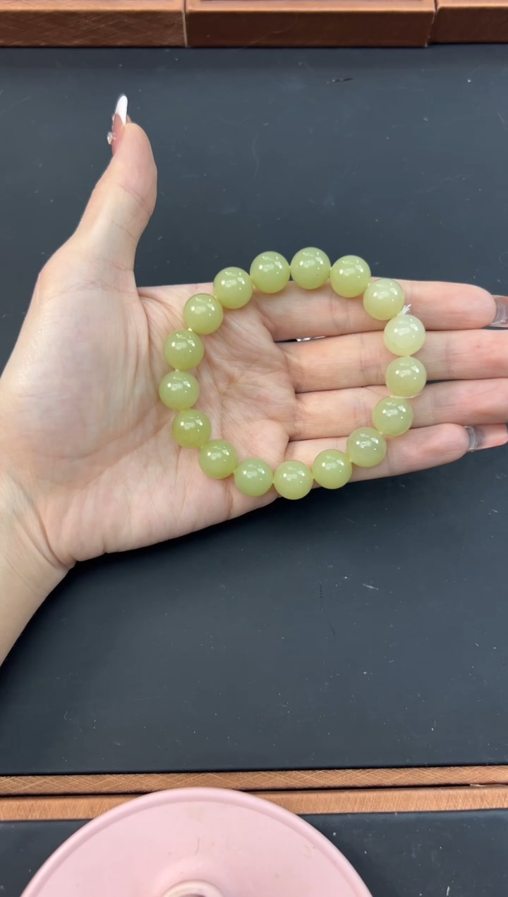 【闪购商品】和田玉手串未镶嵌若羌微色差卡12手串