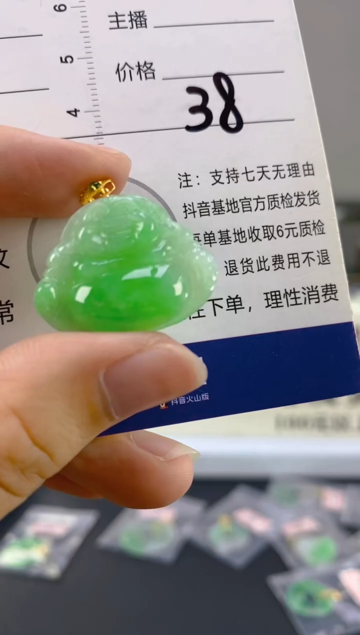 【闪购商品】翡翠颈饰18K金镶嵌天然A货翡翠