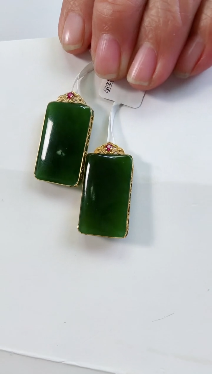 【闪购商品】和田玉吊坠18K金镶嵌吊坠多样性发一个