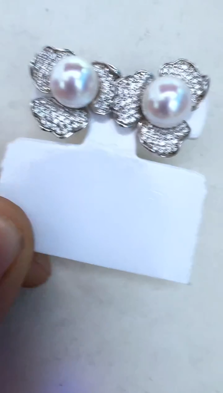 【闪购商品】海水珍珠耳饰银S925镶嵌耳钉