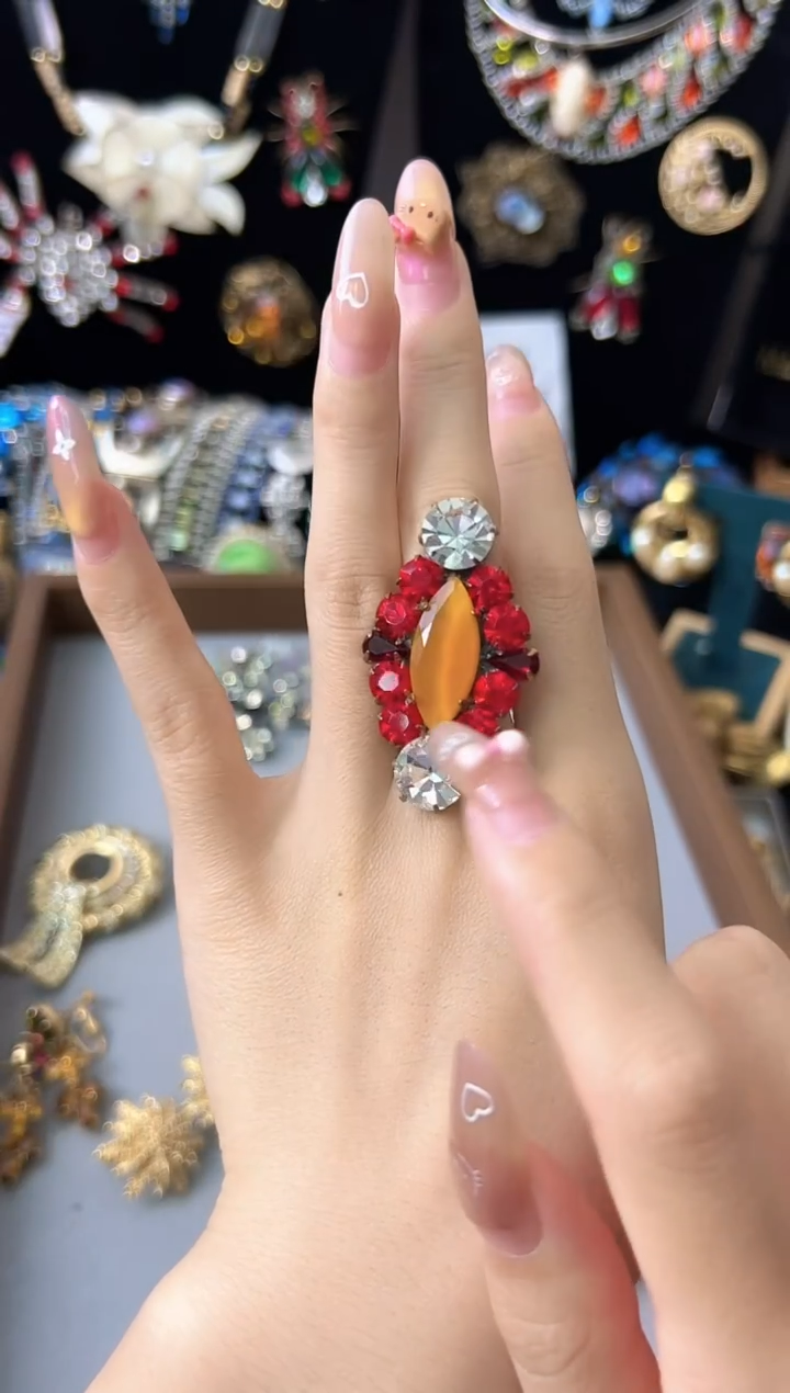 铁合金合成碳硅石捷克打标菱形手工焊接戒指