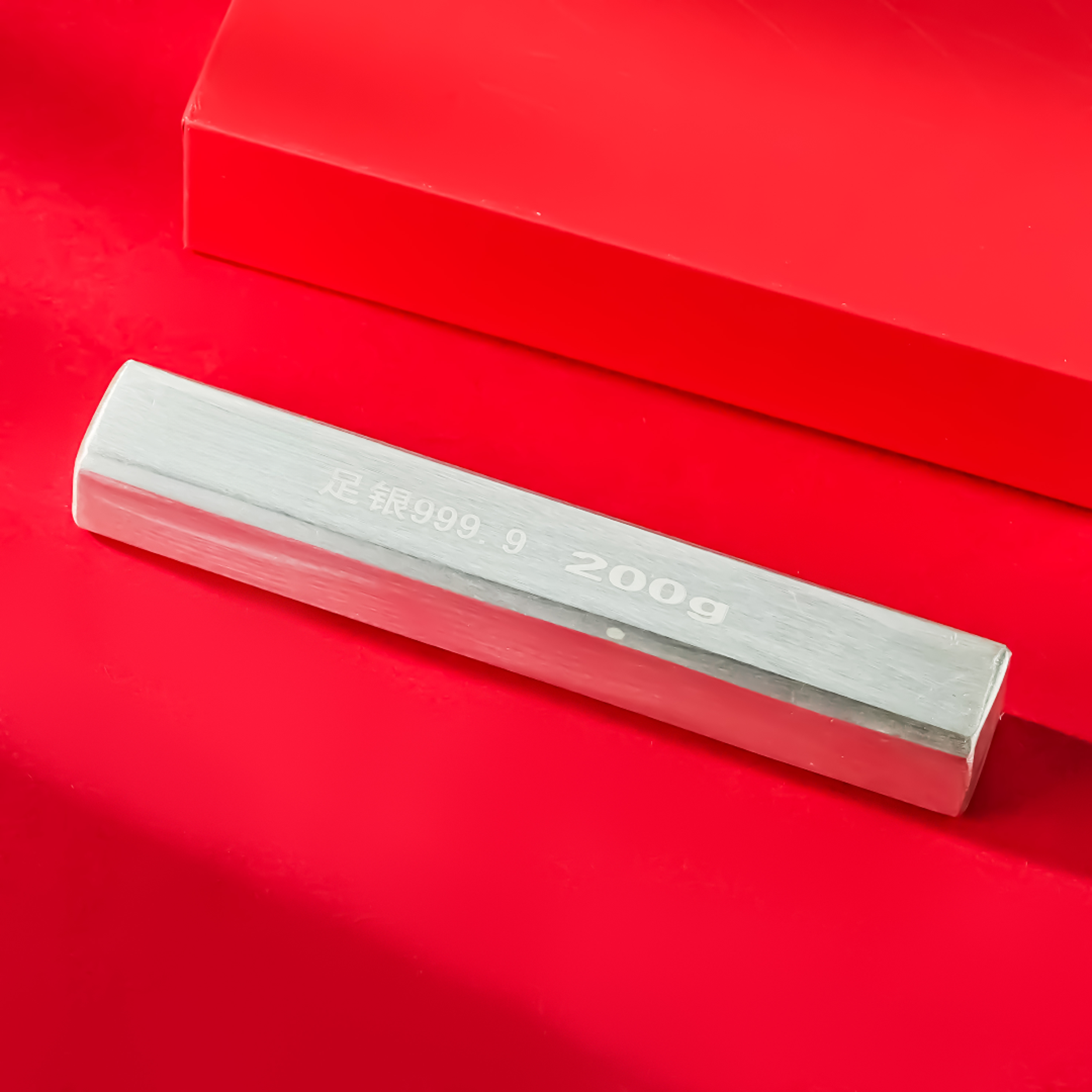 中国珠宝 足银银制品 200克四方银条摆件