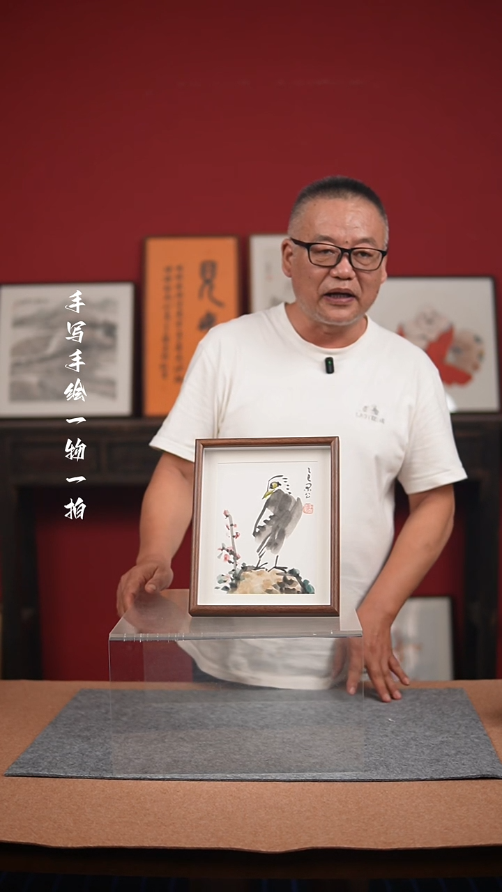 国画手绘-10寸摆台花鸟