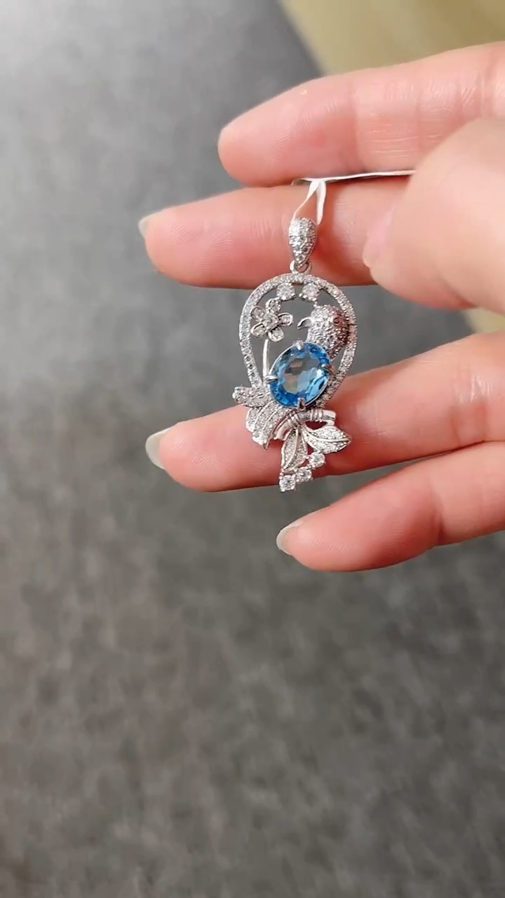 【闪购商品】托帕石颈饰银S925镶嵌成品