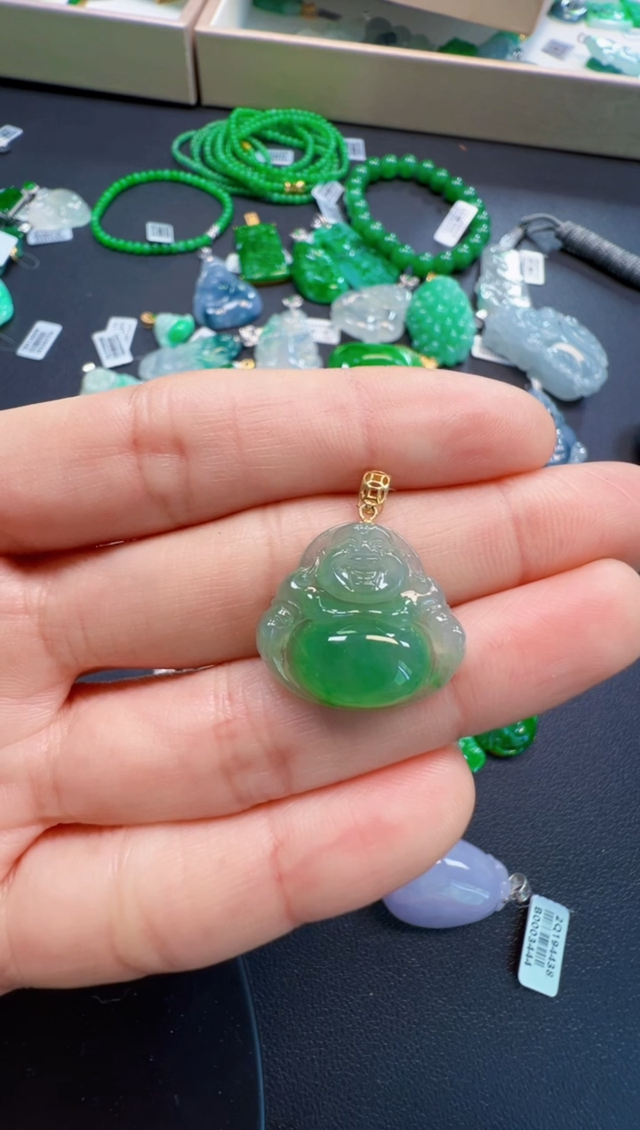 【闪购商品】翡翠吊坠(不含链)18K金镶嵌2280