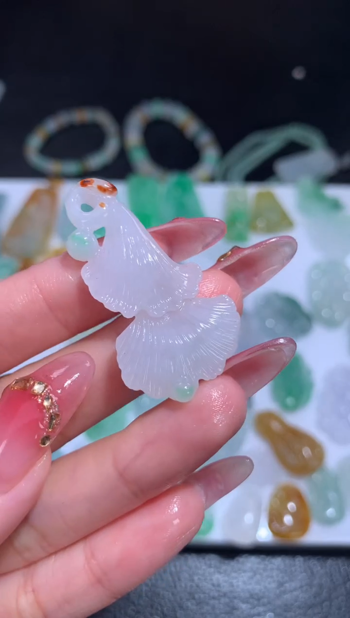 定制翡翠18K金镶嵌毛货