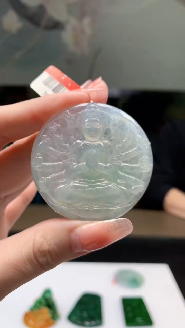 【闪购商品】定制翡翠未镶嵌1044ry-毛货挂件34