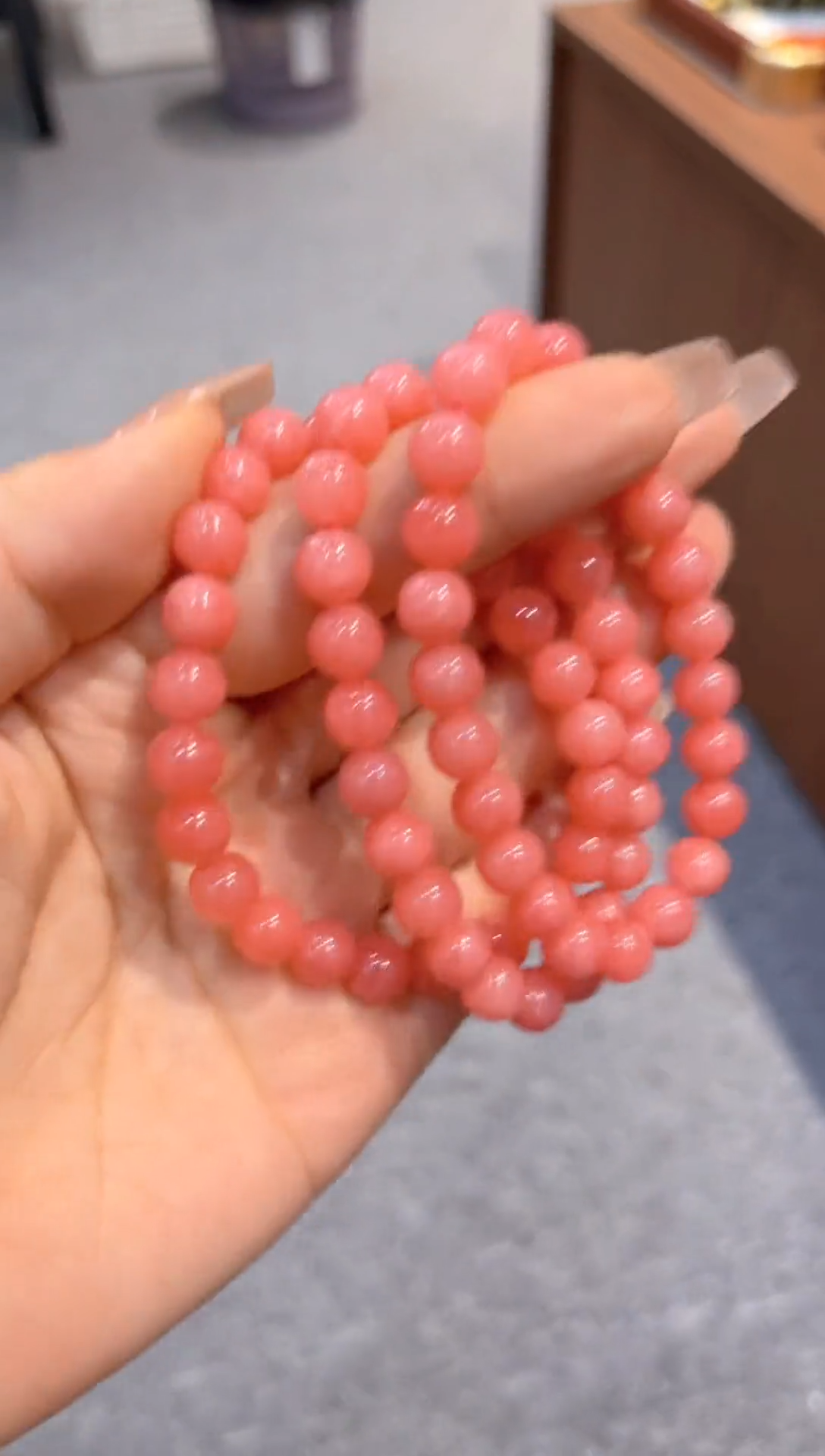 未镶嵌菱锰矿（红纹石）手链S948