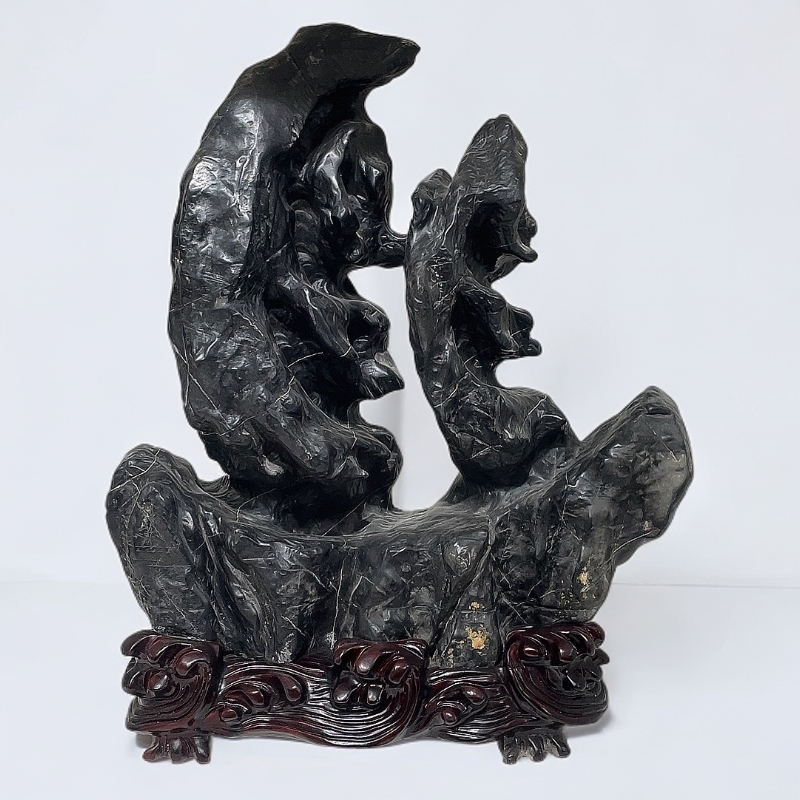 灵璧石奇石摆件石头摆件自然石观赏石室内摆件办公室摆件灵璧磬石