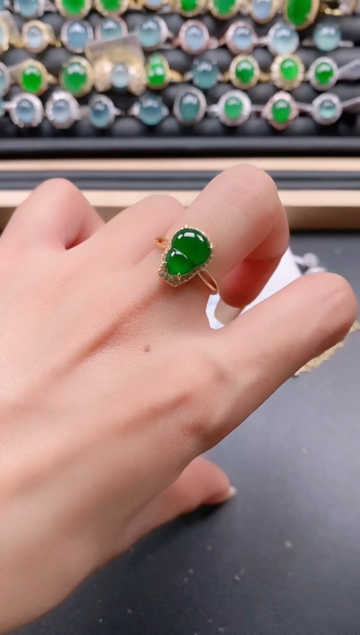 银S925镶嵌戒指翡翠1111111