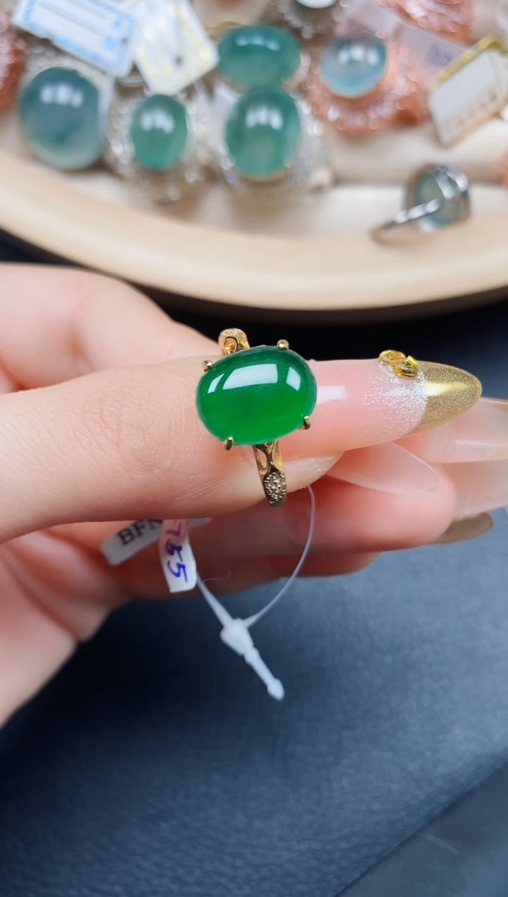 【闪购商品】翡翠戒指银S925镶嵌翡翠