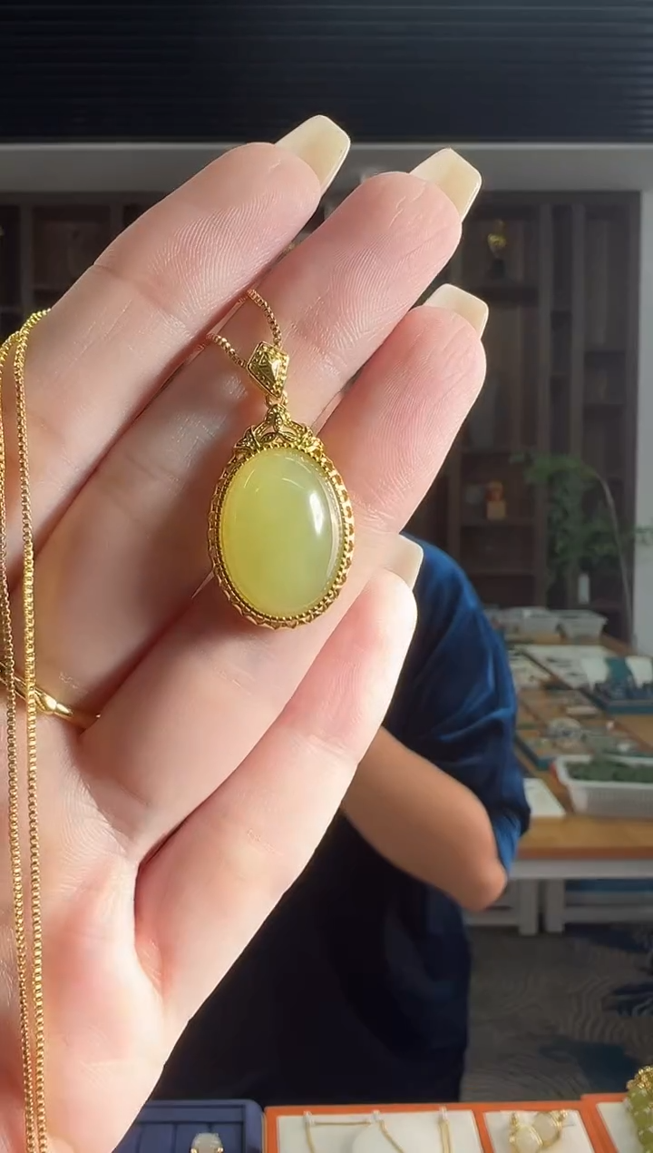 吊坠(不含链)未镶嵌和田玉多样性发1