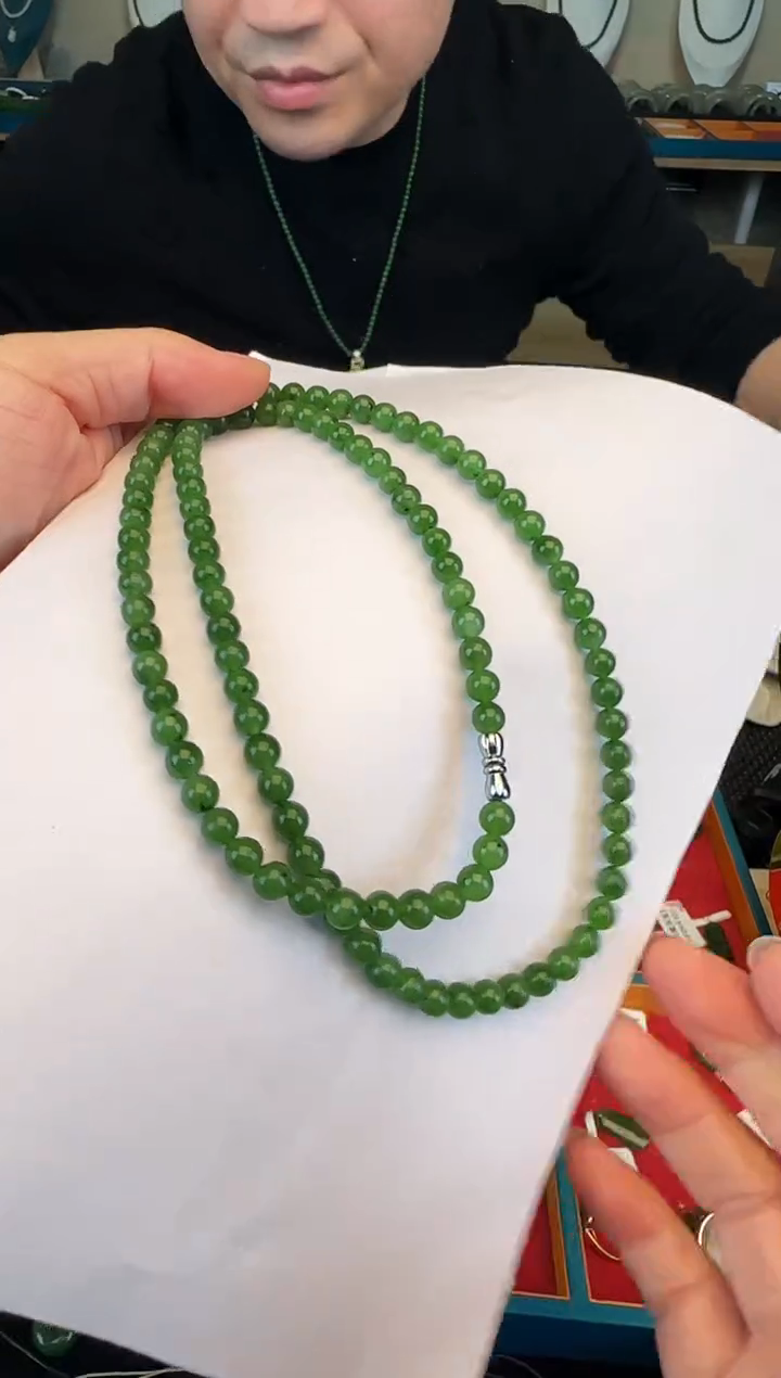 颈饰未镶嵌和田玉卡6毛衣链