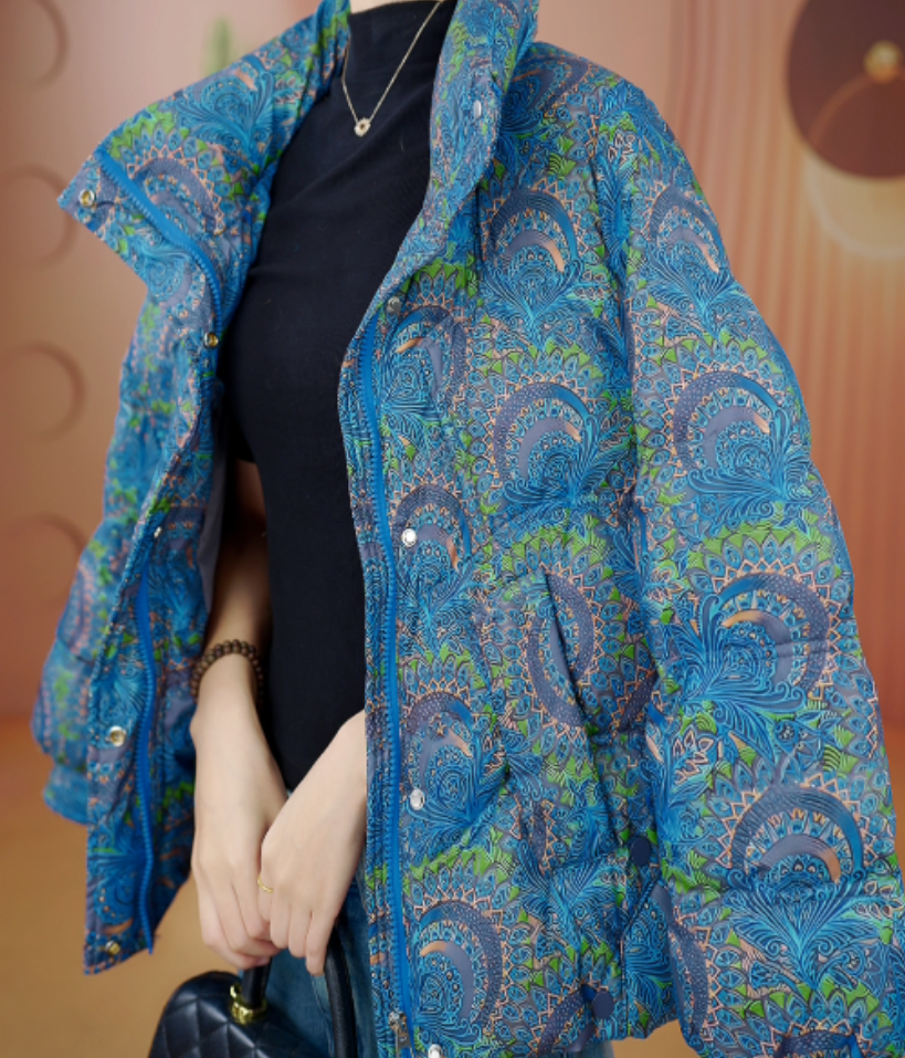 2025杭州原版正品保暖气质韵味减龄修身羽绒服R016