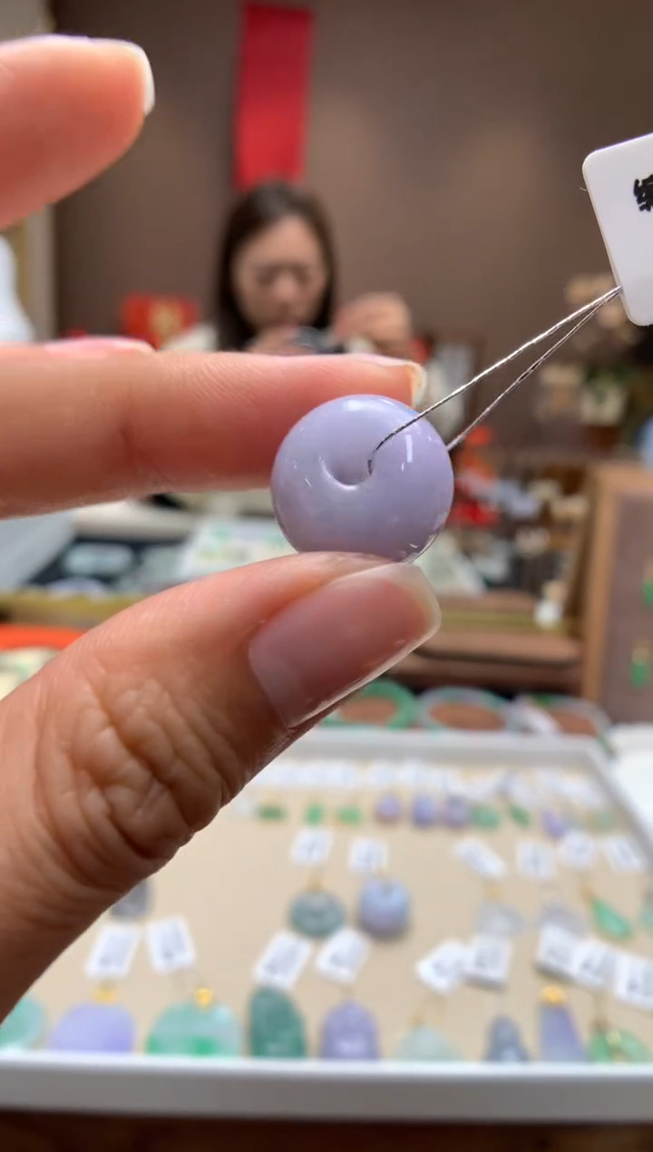 【闪购商品】翡翠颈饰18K金镶嵌平安扣