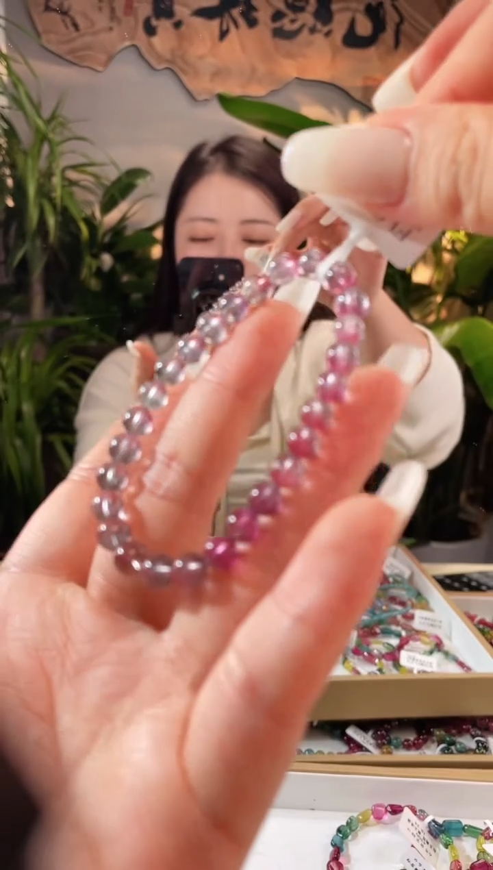 未镶嵌手链碧玺巴西老矿碧玺手链单圈
