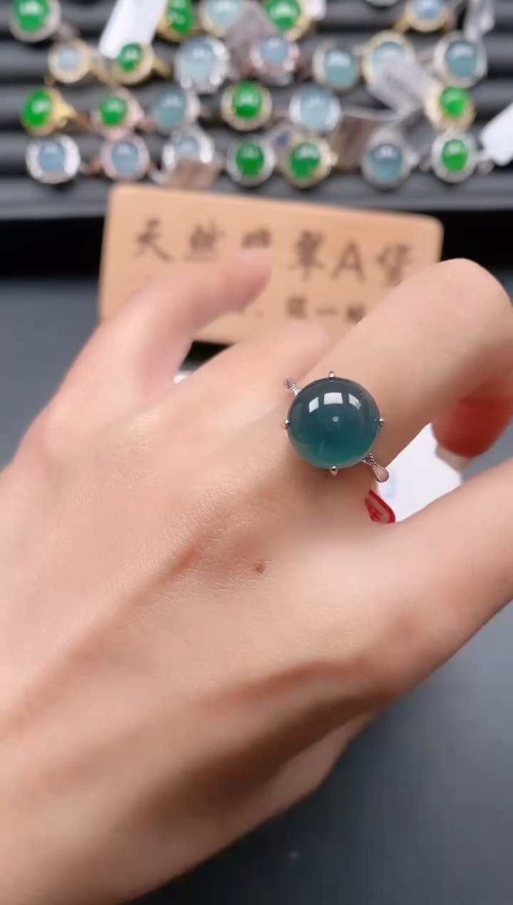 银S925镶嵌戒指翡翠1111