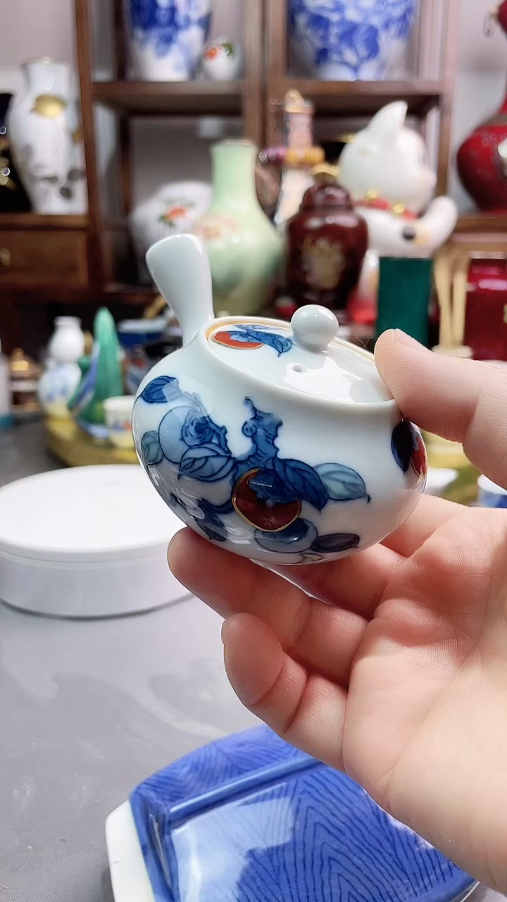 盘田万柿子侧把壶（微瑕）