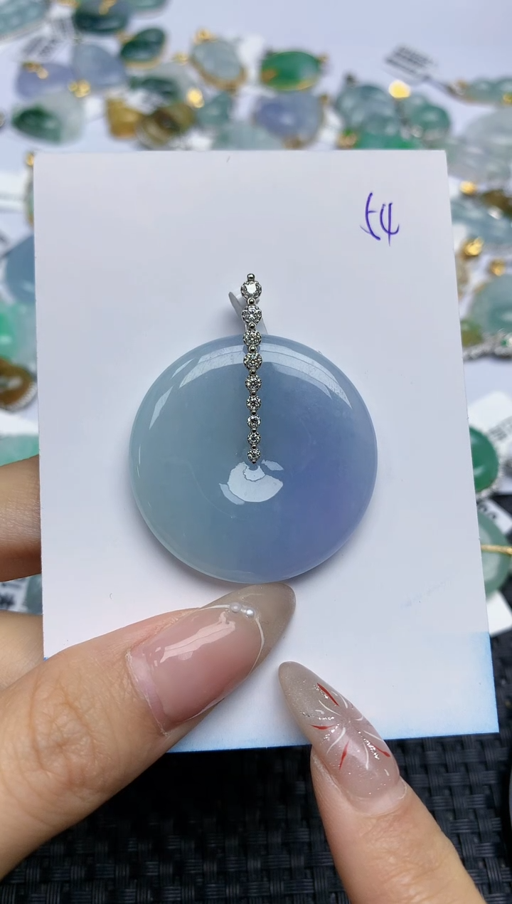 【闪购商品】翡翠颈饰18K金镶嵌天然翡翠A货