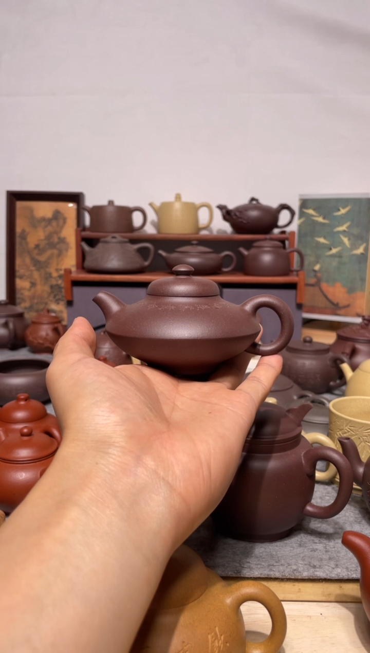 茶壶紫砂四号井底槽青曼生合欢140cc