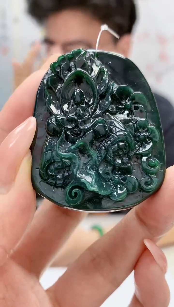 【闪购商品】定制翡翠未镶嵌4688MM-毛货挂件16