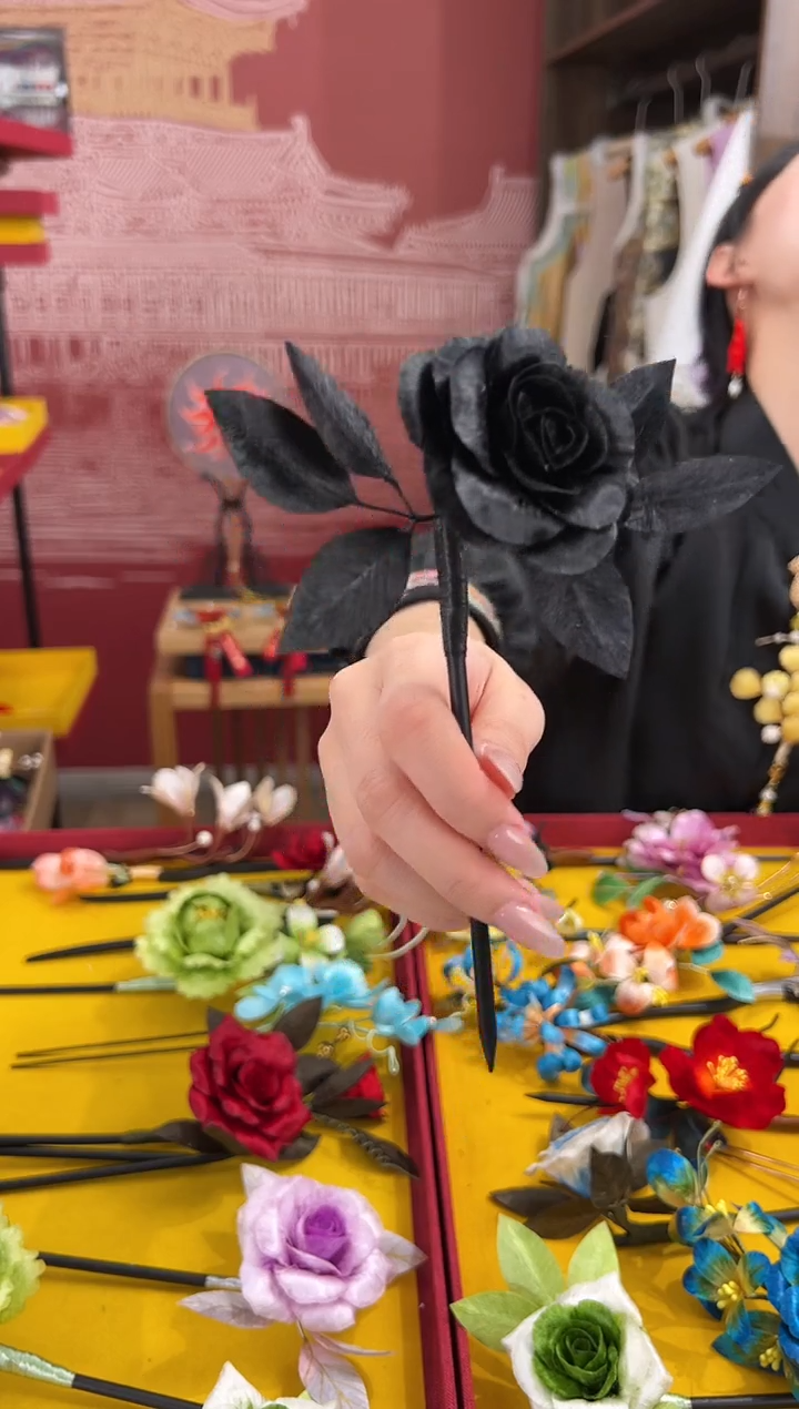 【闪购商品】刺绣非遗绒花（发饰）