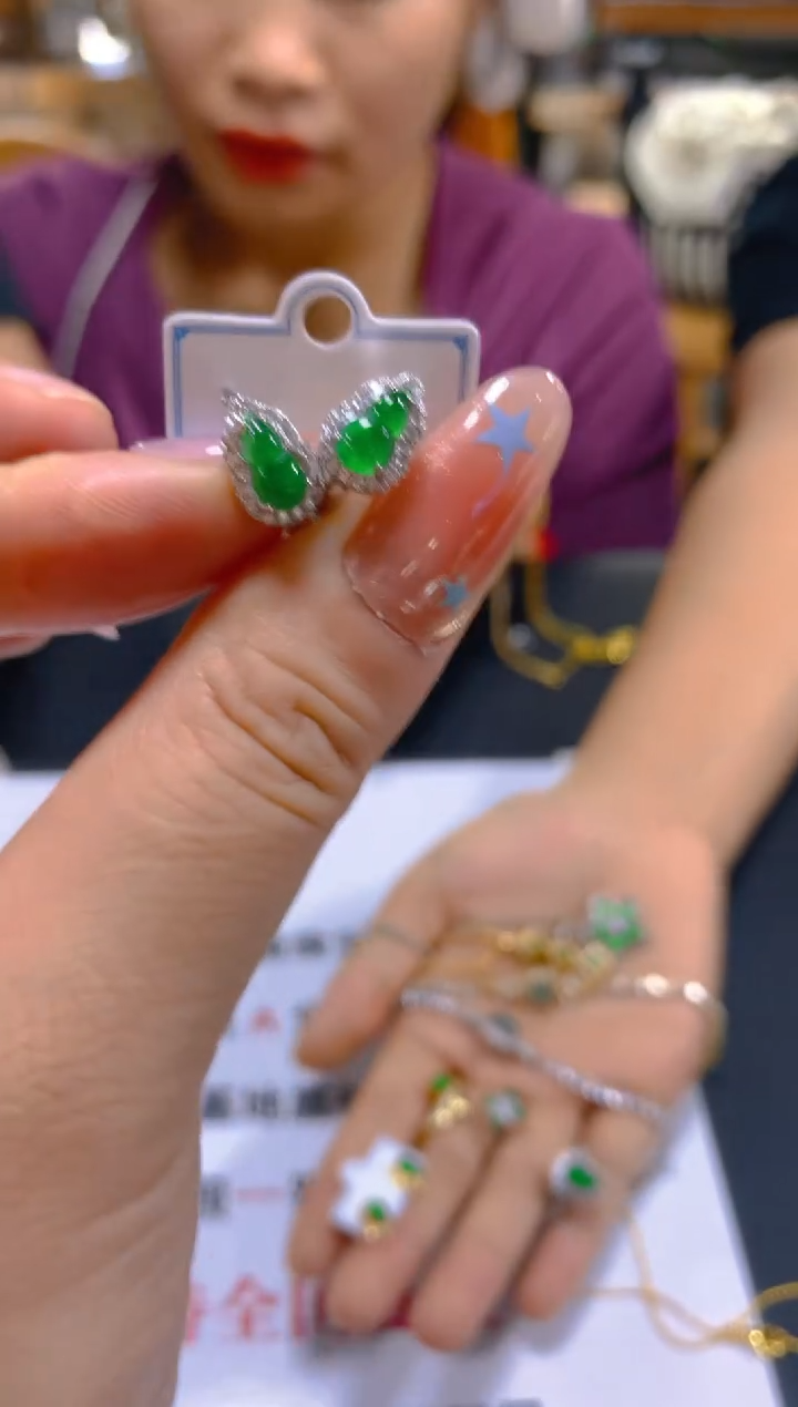 翡翠未镶嵌耳饰0583001517多样性发一