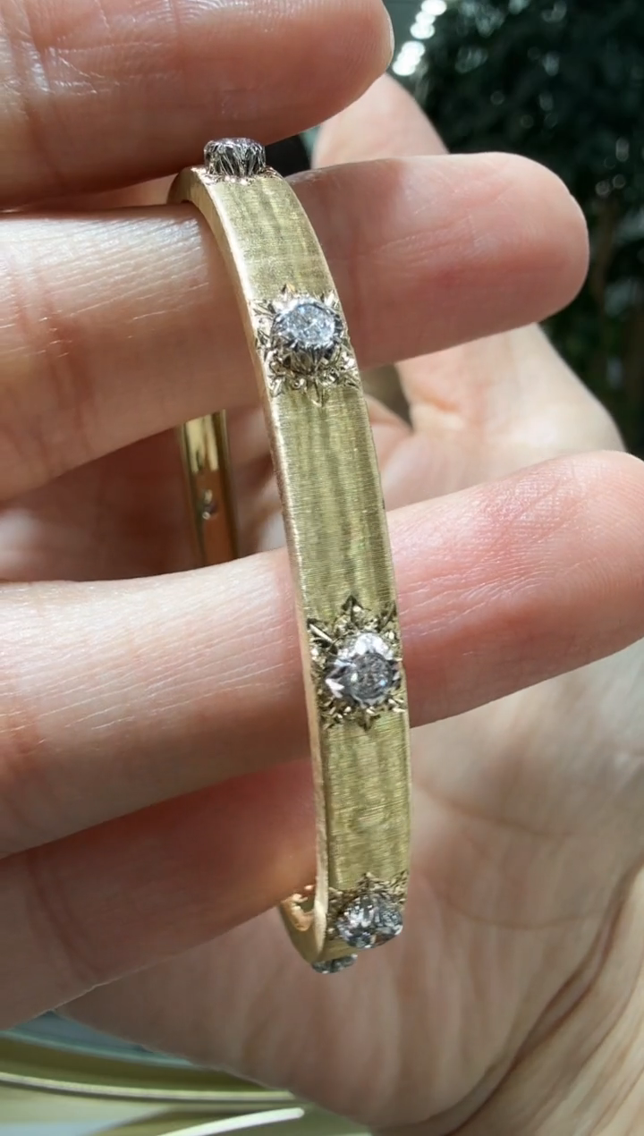 【闪购商品】钻石手镯18K金镶嵌18K金钻石布拉提手镯