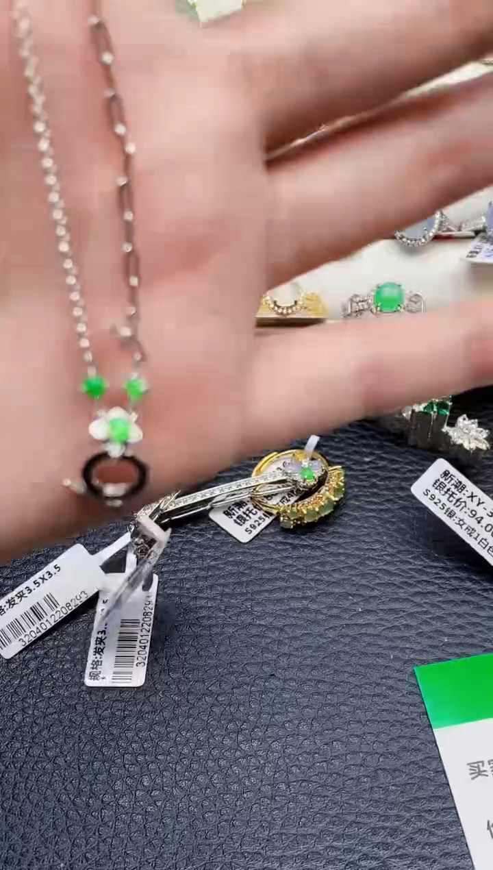 银S925镶嵌戒指翡翠0522