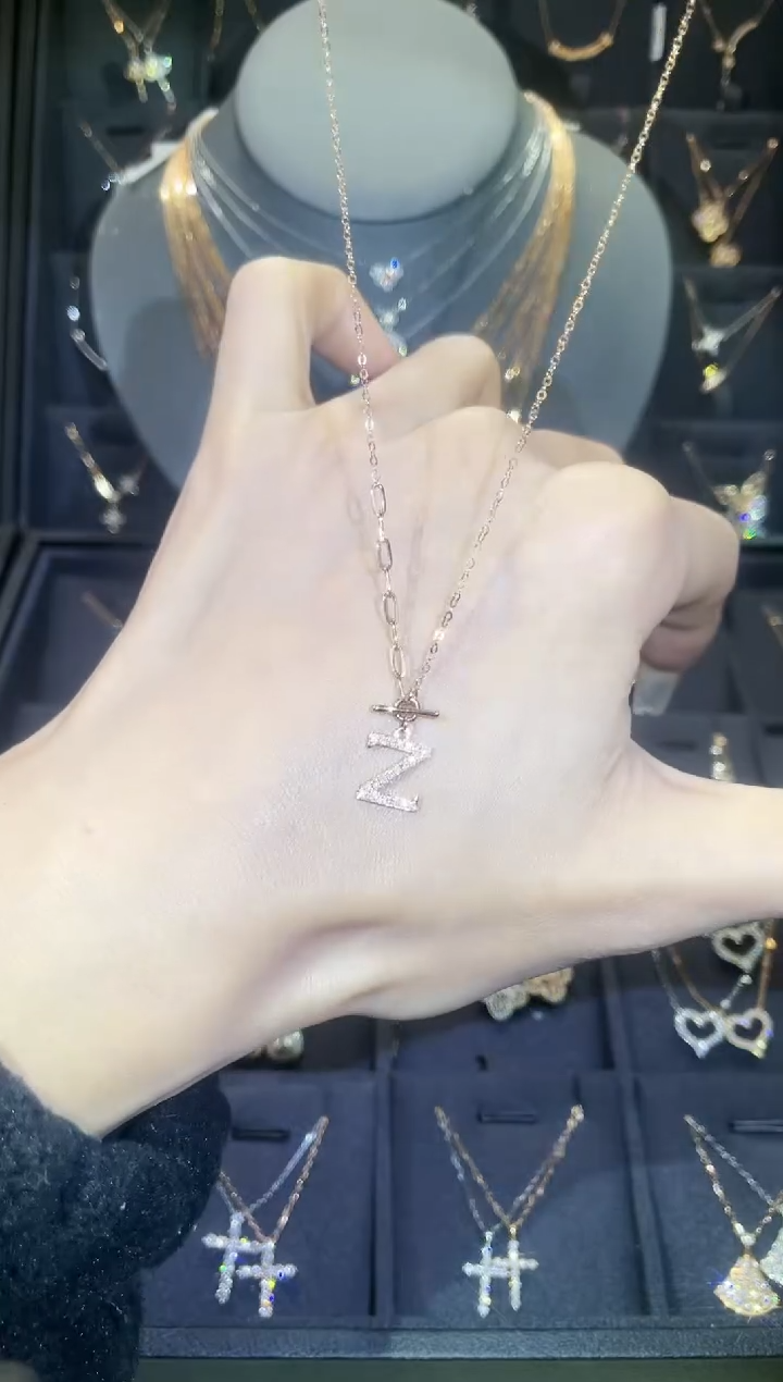 【闪购商品】钻石套链18K金镶嵌18K金玫 多人 字母Z