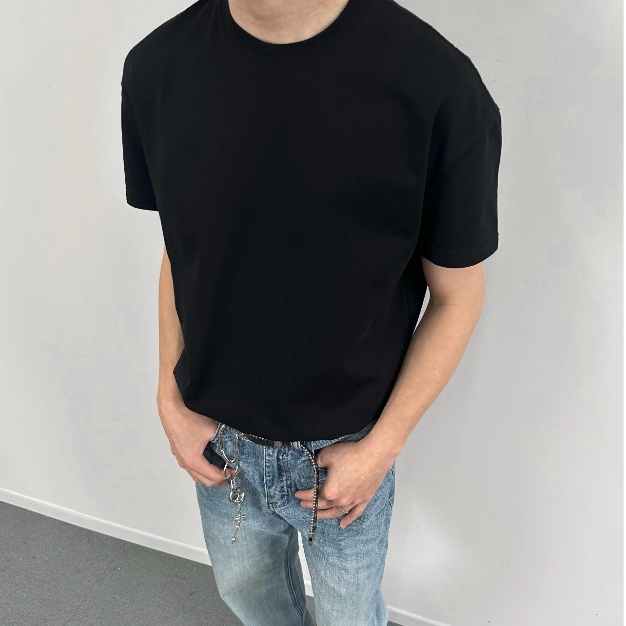 【反光鸟】280克云感重磅棉面料纯色立挺短宽版型正肩t