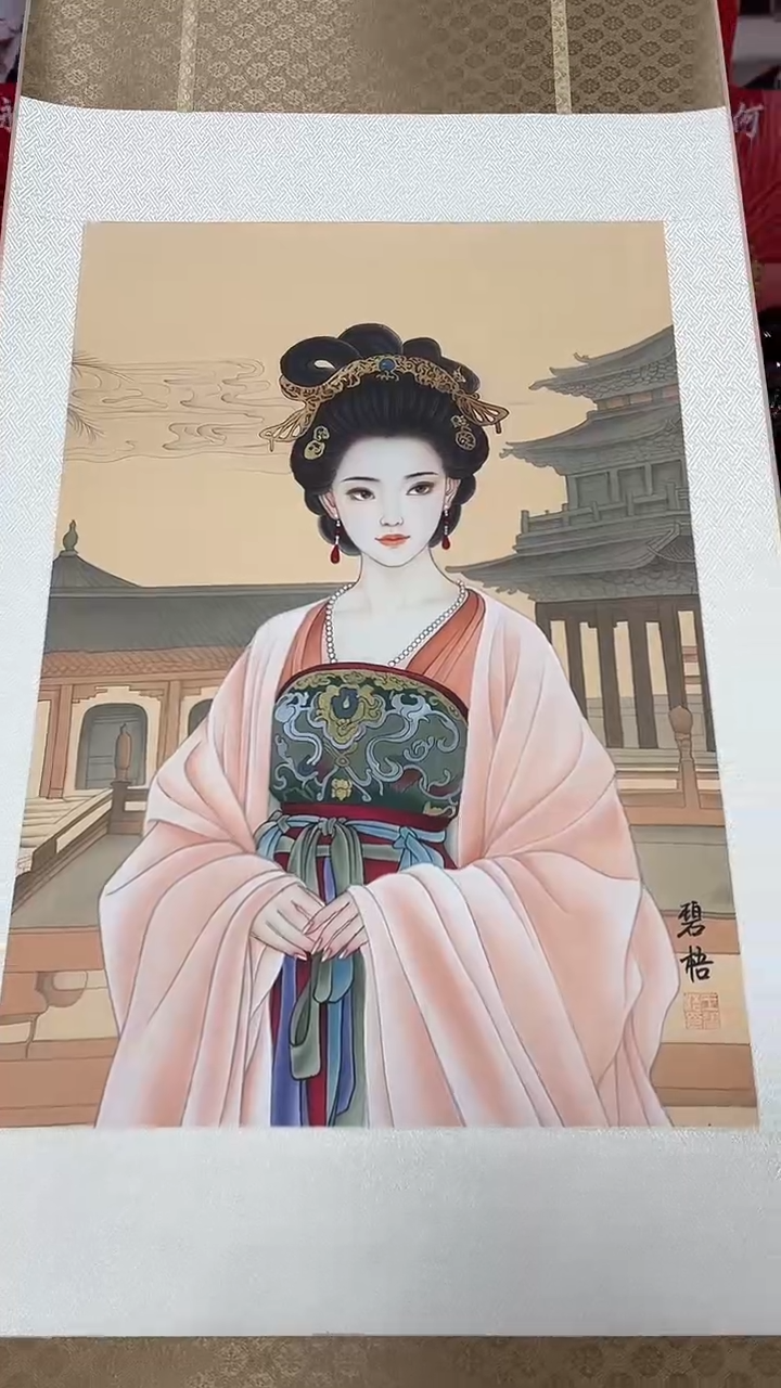 国画王碧梧绘画2.7pc绢本人物卷轴