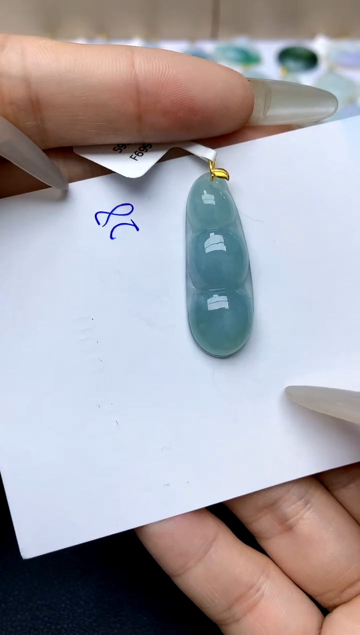 【闪购商品】翡翠颈饰18K金镶嵌天然A货翡翠