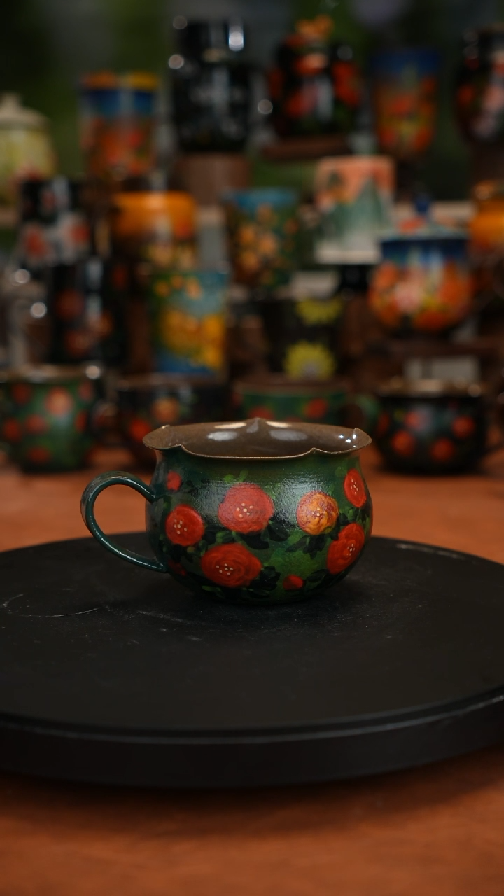 紫砂油画手绘釉下彩