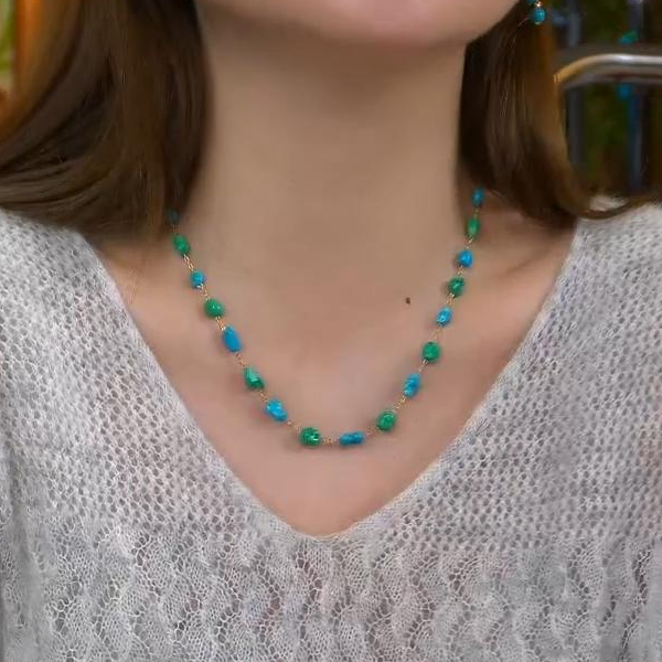 【婧婧精选】精品 · 睡美人绿松项链 青绿色 时尚百搭 多样性发其一