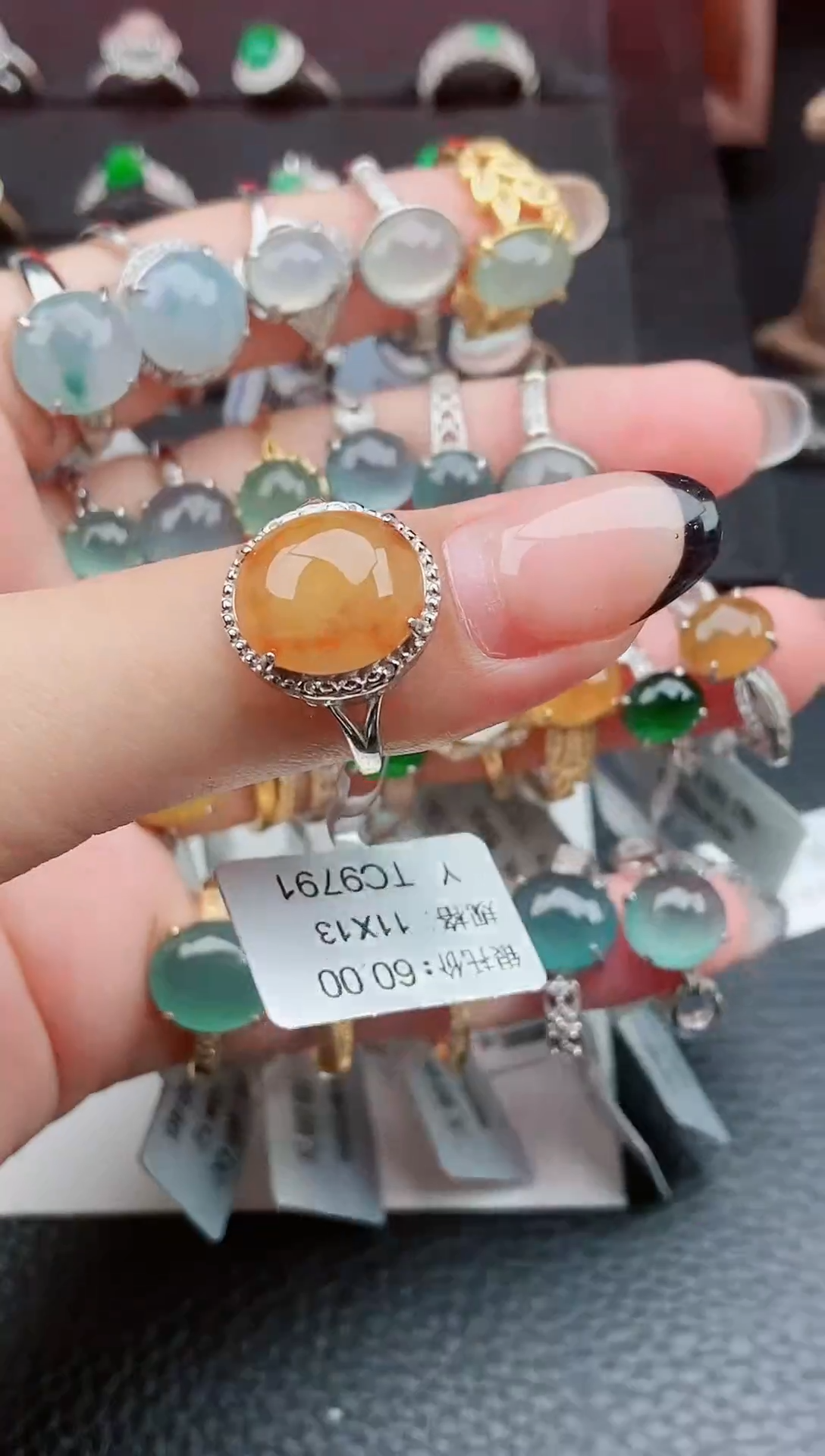 【闪购商品】翡翠戒指银S925镶嵌戒指889