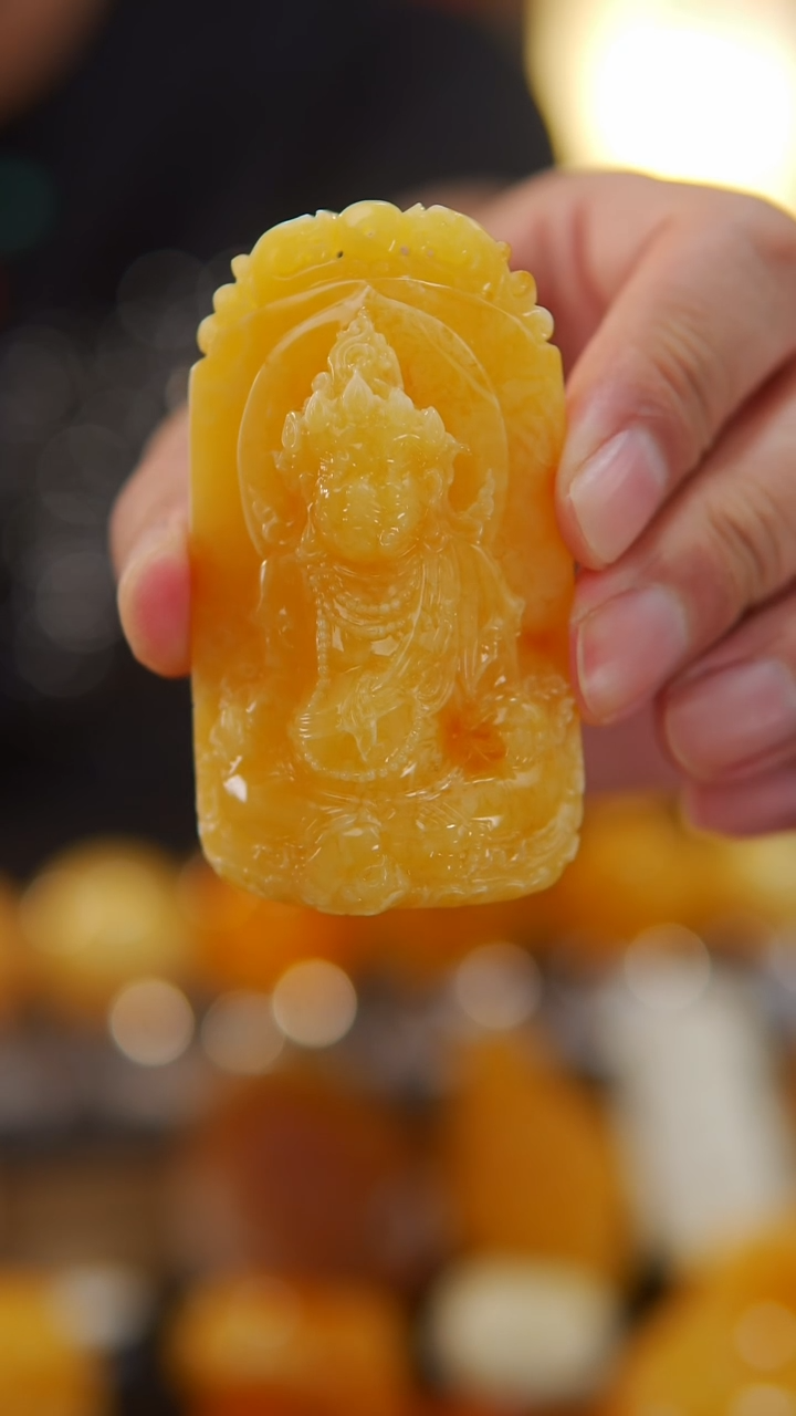 【闪购商品】蜜蜡颈饰未镶嵌黄财神吊坠41.08