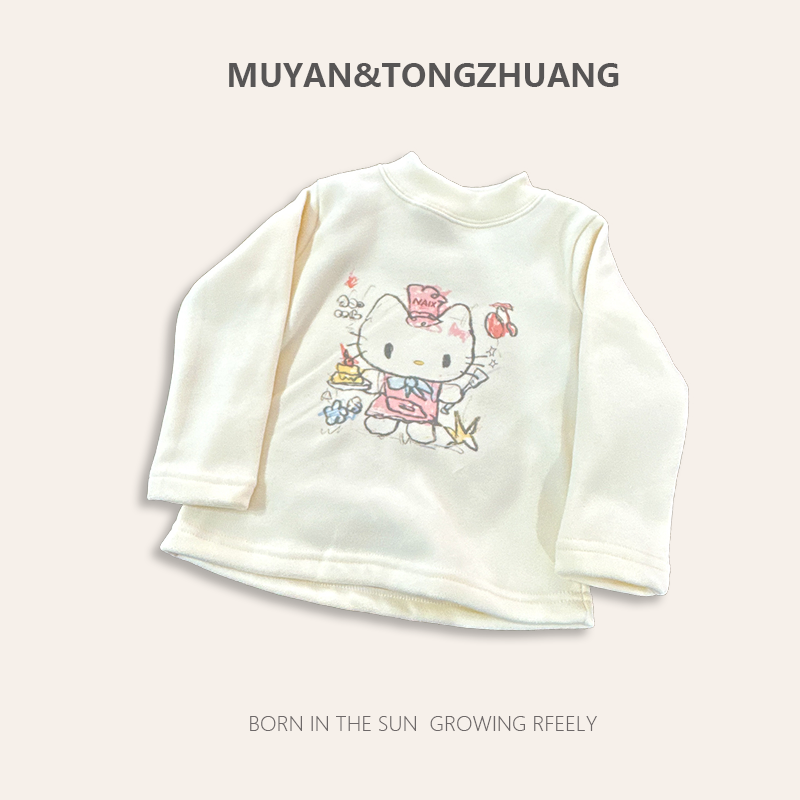 【MU&YAN高定】女童宝宝长袖印花儿童女冬季加绒圆领卡通122042