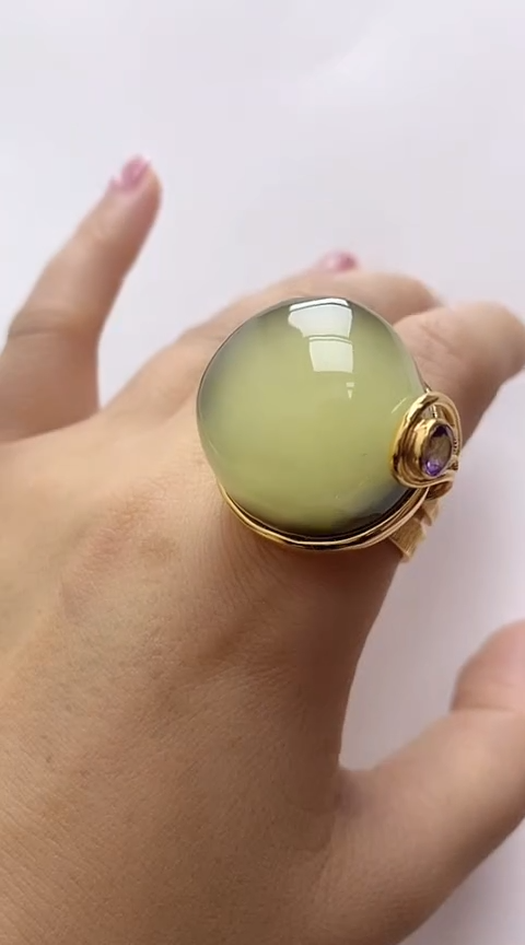 【闪购商品】琥珀裸石银S925镶嵌琥珀戒指