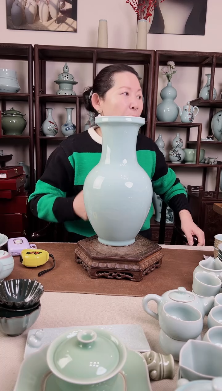 【闪购商品】杯纯手工 粉青 枇杷瓶B