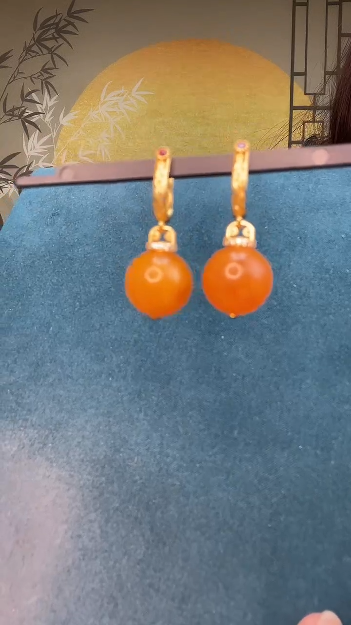 裸石琥珀未镶嵌冷**秋A3358天然蜜蜡20mm