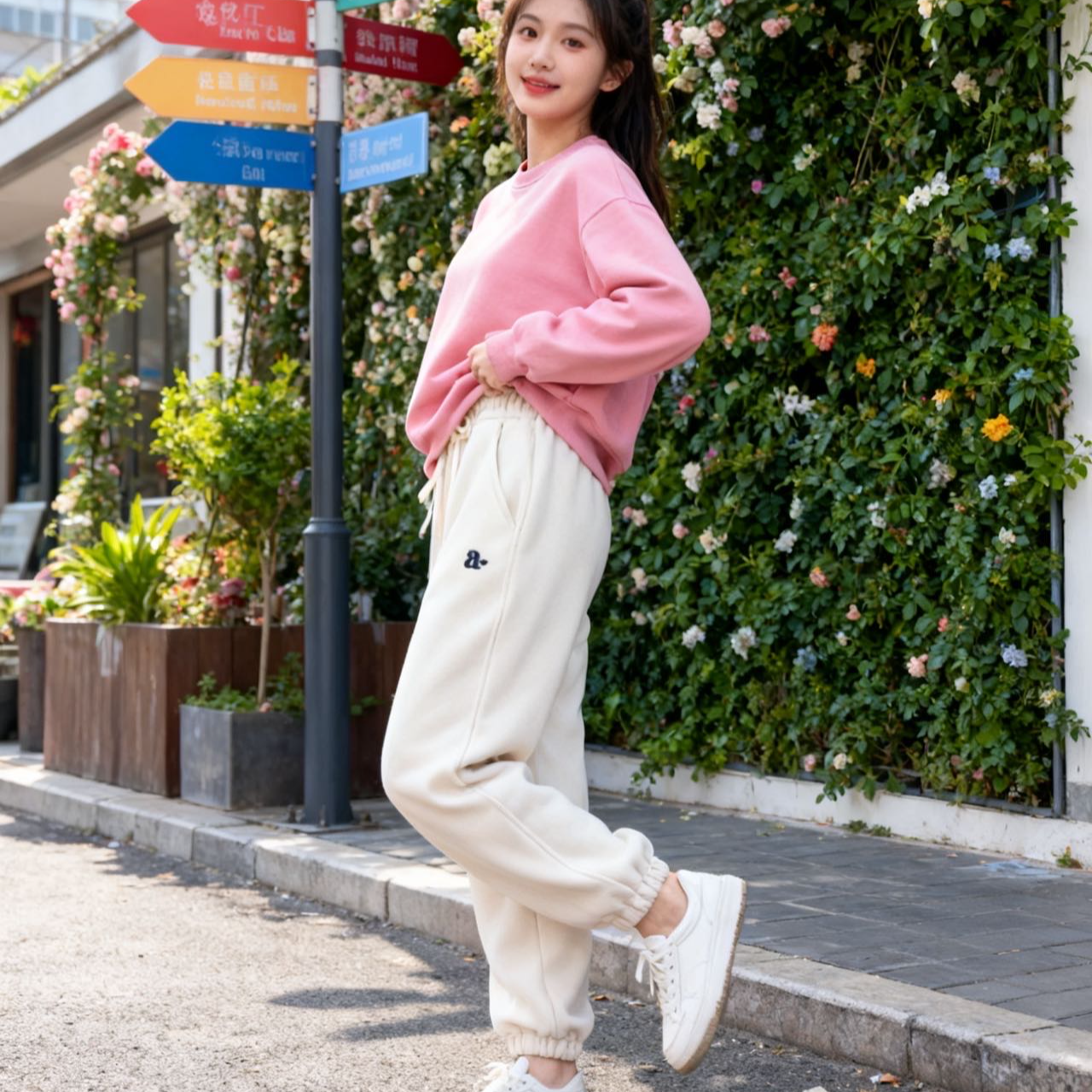 9637669高端专享秋冬款青少年加绒休闲裤杏色（靠谱）