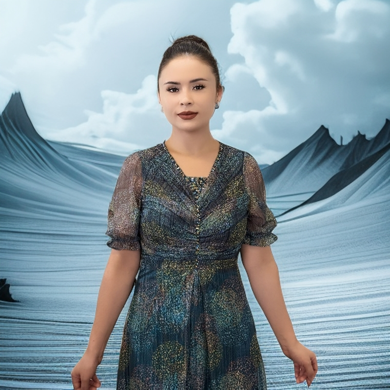 18款时尚连衣裙轻熟风夏季不规则裙遮肉连衣裙女款礼服遮肚芭蕾风