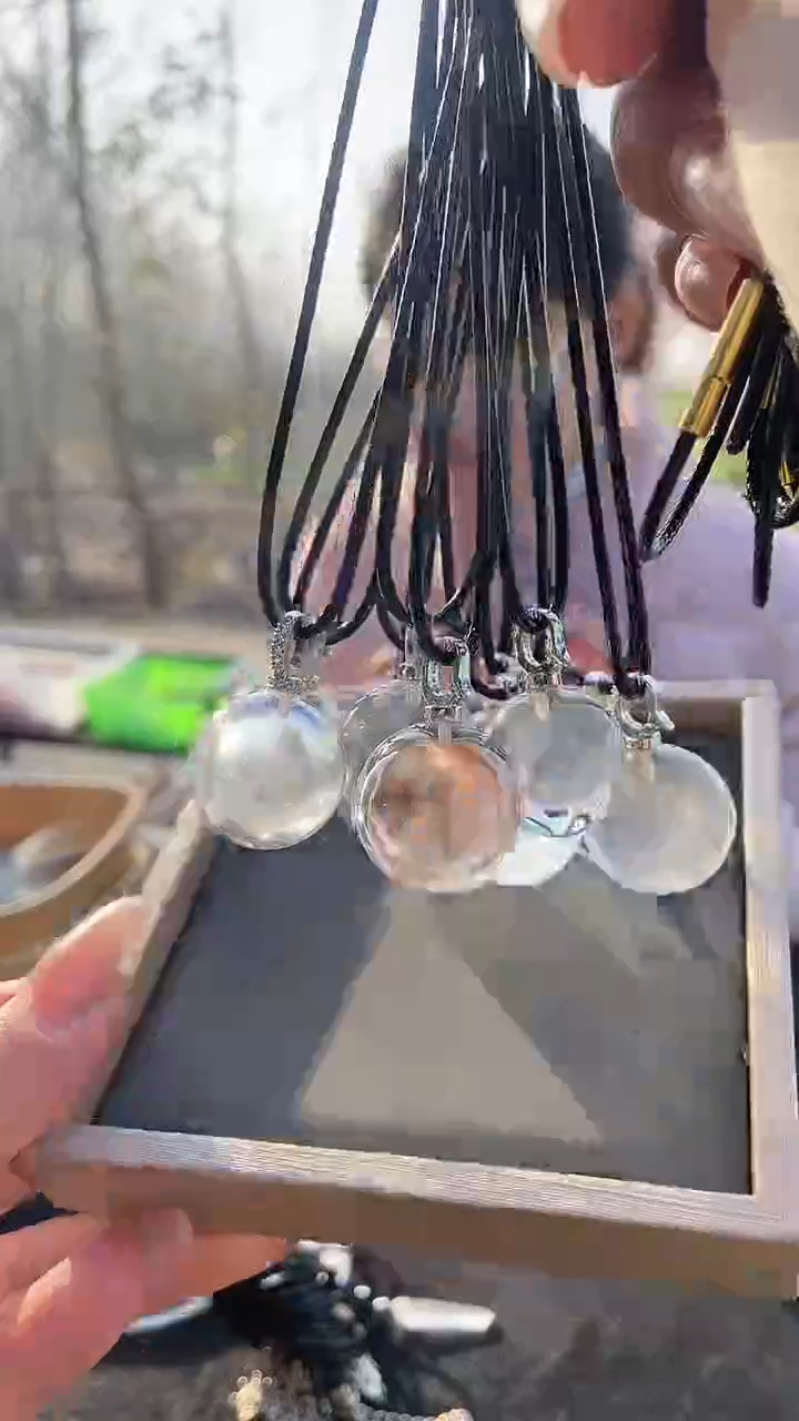 未镶嵌珠宝半成品水晶白水晶球吊坠多样性发其一19.9