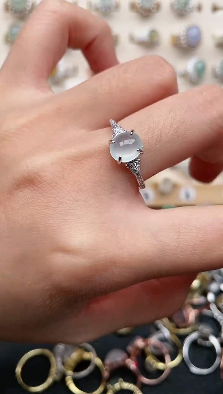 【闪购商品】翡翠戒指银S925镶嵌1111