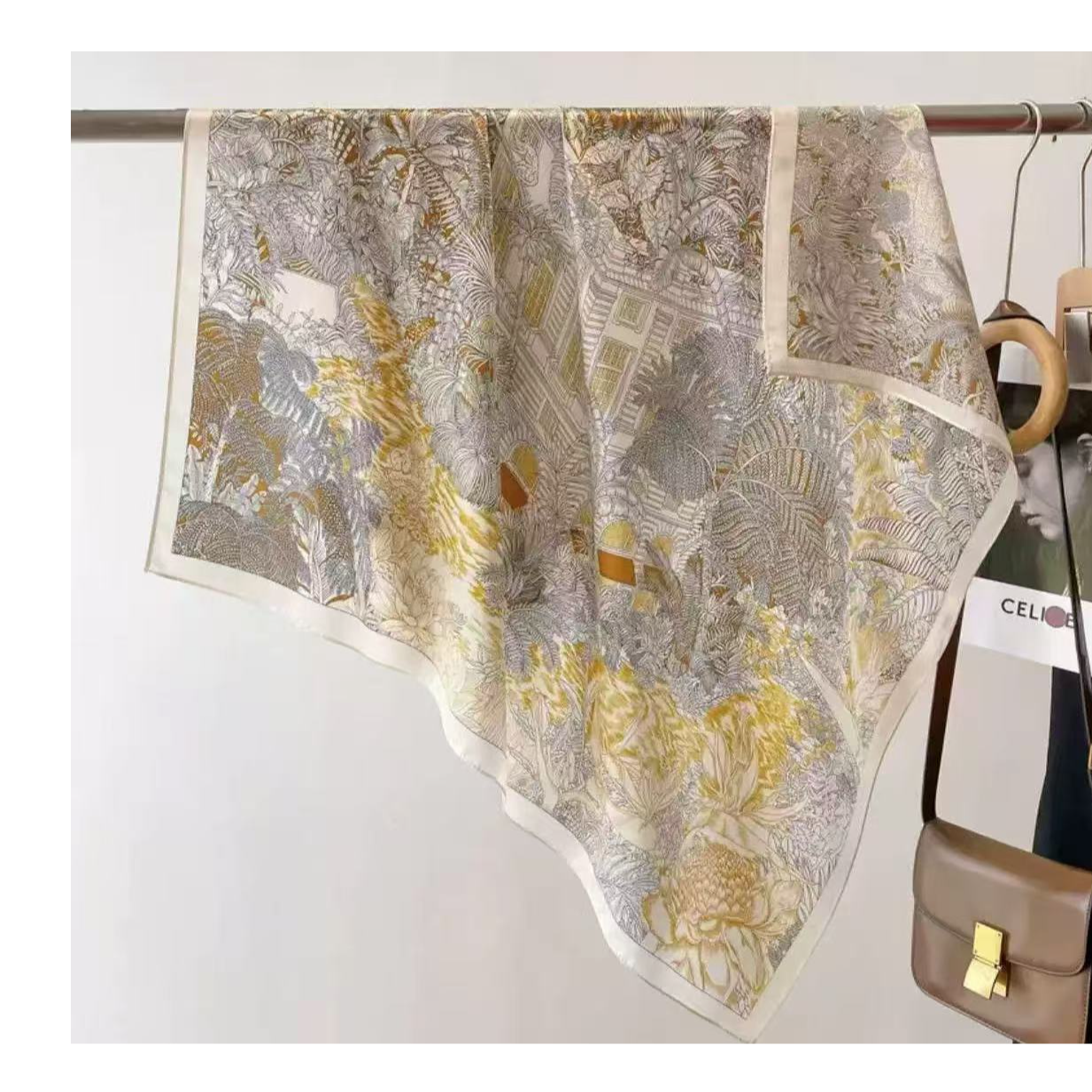 A049【福田】70*70高端奢品国风薄款丝巾女士清晕染