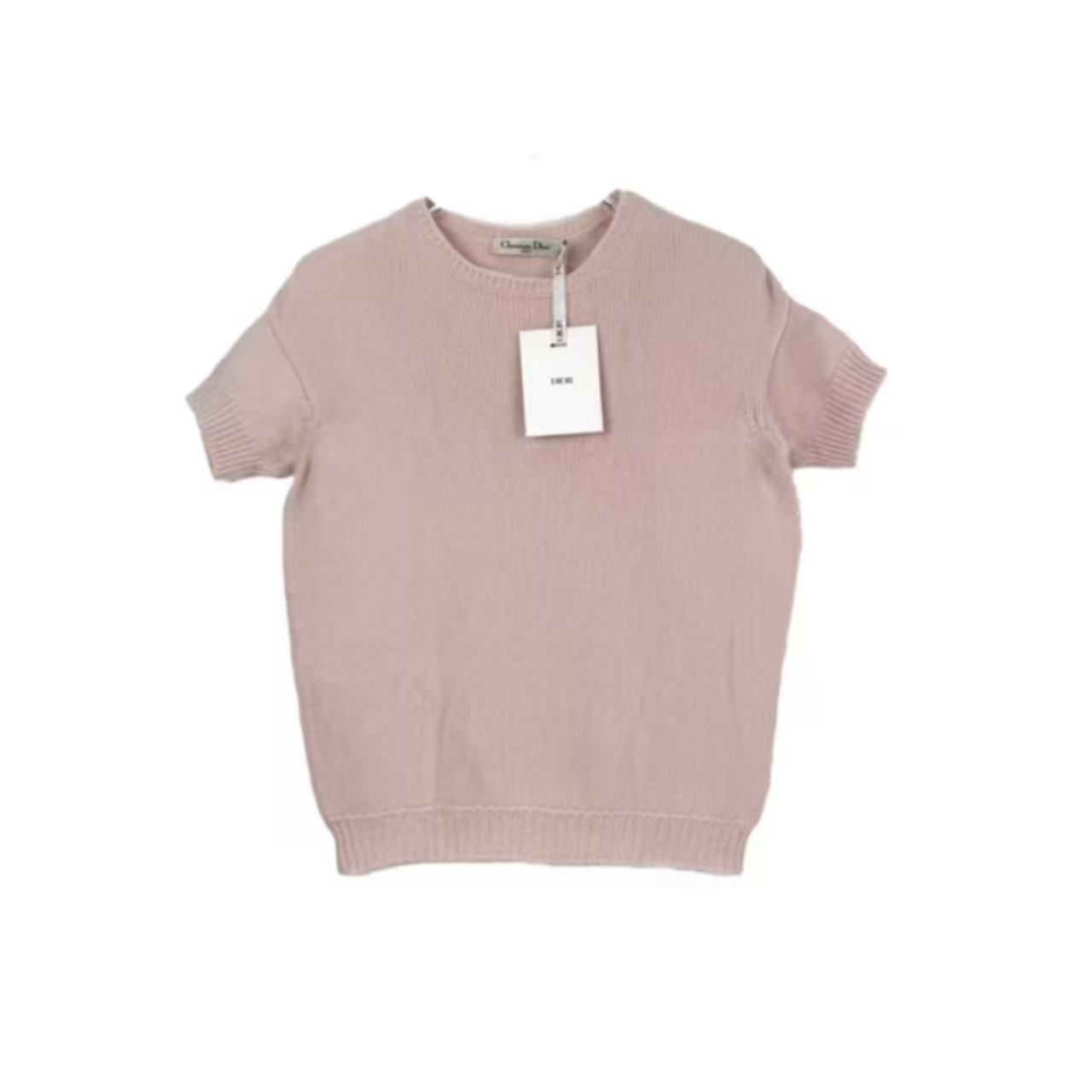 未使用 DIOR/迪奥 汤/P255231088/浅粉色短袖毛衣 38
