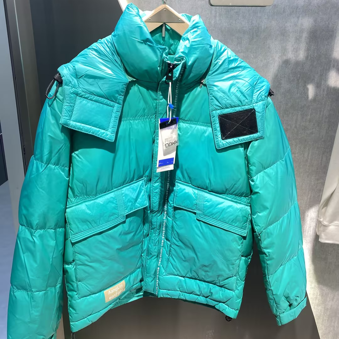 秋冬绿色男士短款棉服外套